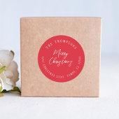 メリークリスマス差出人住所スクリプトのミニマリスト ラウンドシール