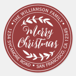 メリークリスマス差出人住所レッド ラウンドシール