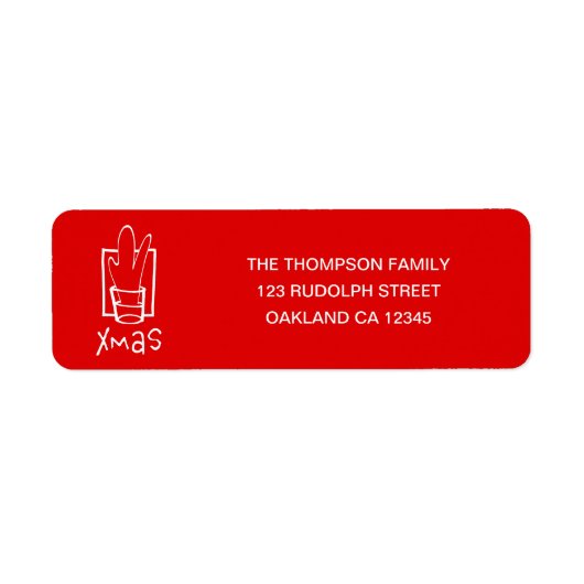 メリークリスマス差出人住所 ラベル (正面)