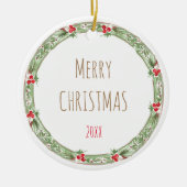 メリークリスマス年リース名年記念 セラミックオーナメント (正面)
