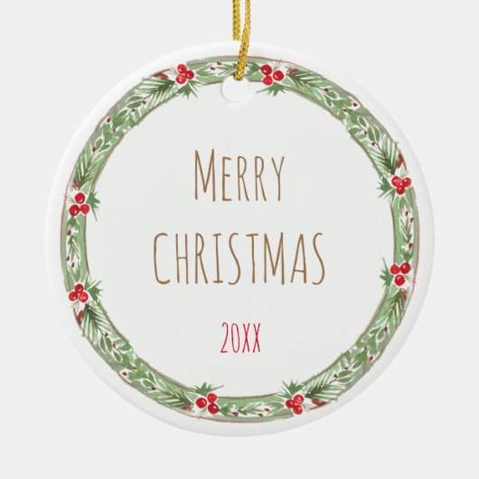 メリークリスマス年リース名年記念 セラミックオーナメント (正面)