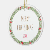 メリークリスマス年リース名年記念 セラミックオーナメント (左)
