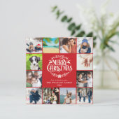 メリークリスマス年レビュー写真コラージュの休日 シーズンカード (スタンド正面)