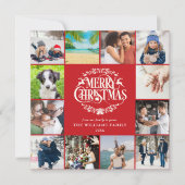 メリークリスマス年レビュー写真コラージュの休日 シーズンカード (正面)