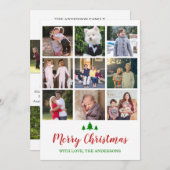 メリークリスマス年レビュー12フォトコラージュ シーズンカード (正面/裏面)