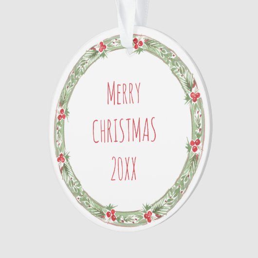 メリークリスマス年家名年次オーナメント オーナメント (正面)