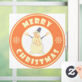 メリークリスマス幸せ雪だるま有名なコーヒースタイル ウィンドウサイン (ホーム)