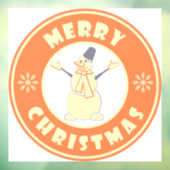 メリークリスマス幸せ雪だるま有名なコーヒースタイル ウィンドウサイン (シート3)