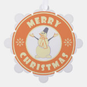 メリークリスマス幸せ雪だるま有名なコーヒースタイル オーナメントカード (正面)