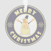 メリークリスマス幸せ雪だるま有名なコーヒースタイル オーナメント (裏面)