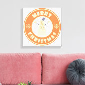 メリークリスマス幸せ雪だるま有名なコーヒースタイル キャンバスプリント (インサイチュ (リビング))