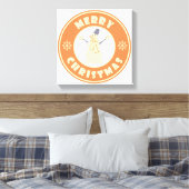 メリークリスマス幸せ雪だるま有名なコーヒースタイル キャンバスプリント (インサイチュ (寝室))