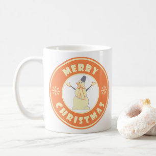 メリークリスマス幸せ雪だるま有名なコーヒースタイル コーヒーマグカップ