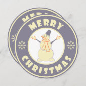 メリークリスマス幸せ雪だるま有名なコーヒースタイル シーズンカード (正面/裏面)