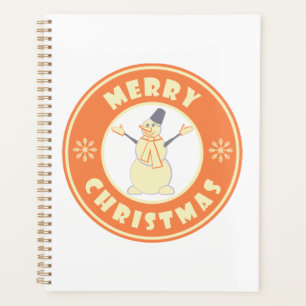 メリークリスマス幸せ雪だるま有名なコーヒースタイル プランナー手帳