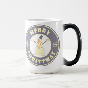メリークリスマス幸せ雪だるま有名なコーヒースタイル モーフィングマグカップ
