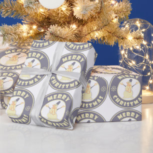 メリークリスマス幸せ雪だるま有名なコーヒースタイル ラッピングペーパー