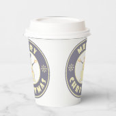 メリークリスマス幸せ雪だるま有名なコーヒースタイル 紙コップ (左)