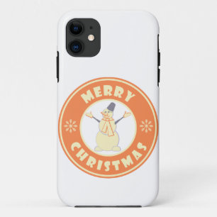 メリークリスマス幸せ雪だるま有名なコーヒースタイル iPhone 11 ケース