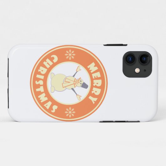 メリークリスマス幸せ雪だるま有名なコーヒースタイル Case-Mate iPhoneケース (裏面(横))