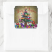 メリークリスマス広場のステッカー スクエアシール (バッグ)