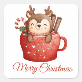メリークリスマス広場ステッカー スクエアシール