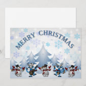 メリークリスマス引用文とブルー文字ホリデーカード シーズンカード (正面/裏面)