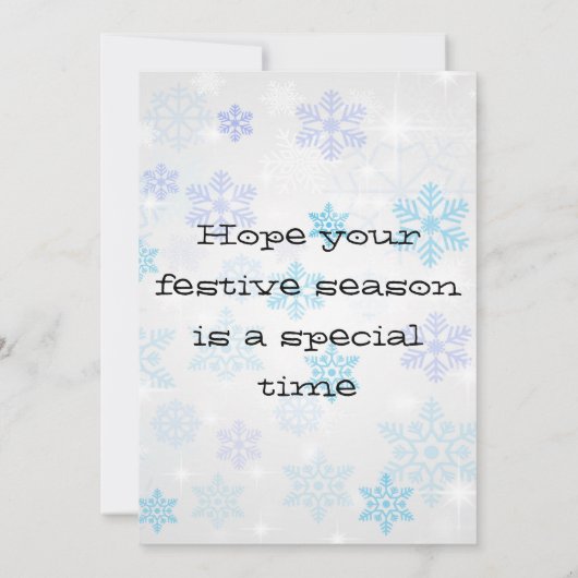 メリークリスマス引用文とホワイト文字ホリデーカード シーズンカード (裏面)