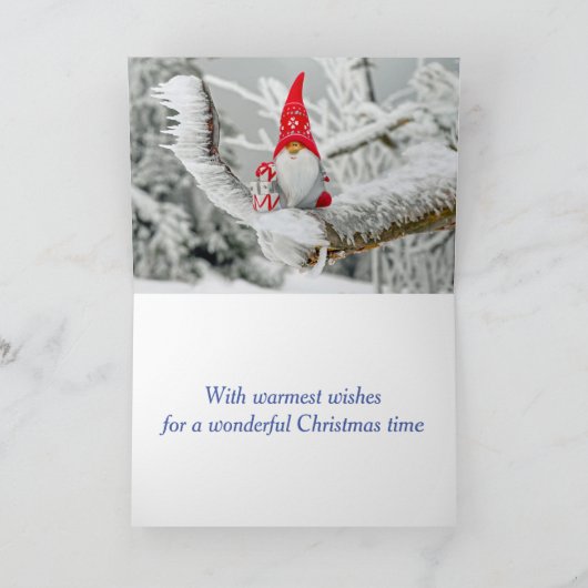 メリークリスマス引用文ウィズブルー文字 シーズンカード (内部)