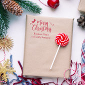 メリークリスマス引用文タイポグラフィ&ホリーブランチ ラバースタンプ