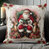 メリークリスマス引用文読サンタのトートインディア クッション