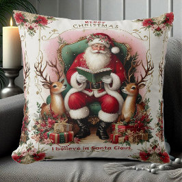 メリークリスマス引用文読サンタのトートインディア クッション