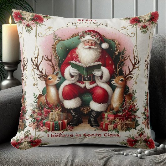 メリークリスマス引用文読サンタのトートインディア クッション