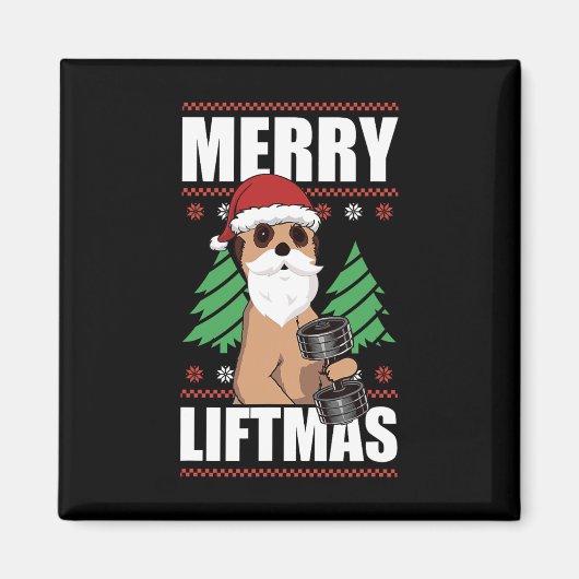メリークリスマス強度訓練ボおもしろいー マグネット (正面)