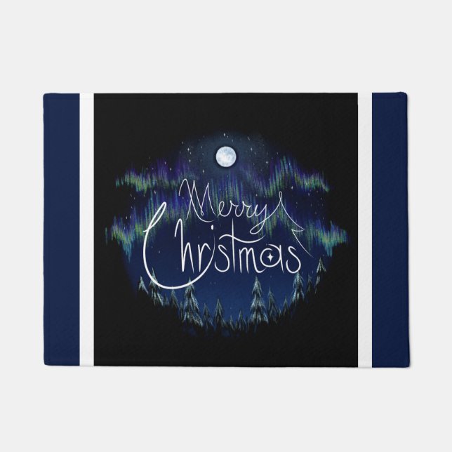 メリークリスマス形式 – 暗 ドアマット (正面)