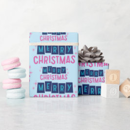 メリークリスマス応援フェスティバルホリデーウィズブルー ラッピングペーパー