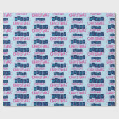 メリークリスマス応援フェスティバルホリデーウィズブルー ラッピングペーパー (フラット)