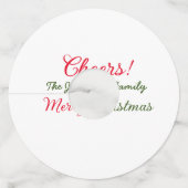 メリークリスマス応援追加ファミリー名文字写真 ワイングラスタグ (裏面)