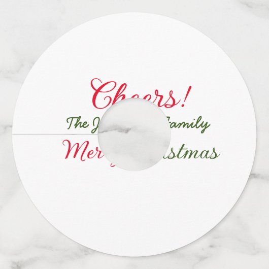 メリークリスマス応援追加ファミリー名文字写真 ワイングラスタグ (裏面)