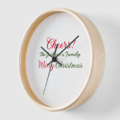 メリークリスマス応援追加ファミリー名文字写真 壁時計 (傾斜)