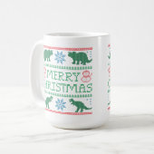 メリークリスマス恐竜の醜いセーターマ子供へグ コーヒーマグカップ (正面左)