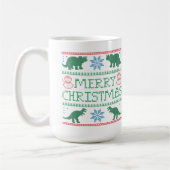 メリークリスマス恐竜の醜いセーターマ子供へグ コーヒーマグカップ (左)
