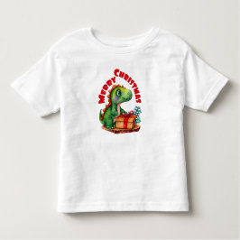 メリークリスマス恐竜キッズ幼児 トドラーTシャツ