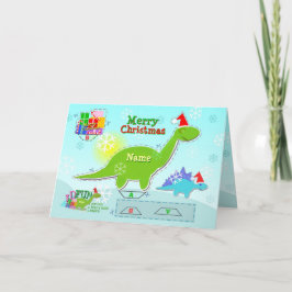 メリークリスマス恐竜3Dカット&フォールドクラフトカード シーズンカード