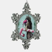 メリークリスマス恐竜 スノーフレークピューターオーナメント (左)