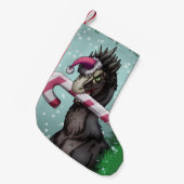 メリークリスマス恐竜 スモールクリスマスストッキング (正面 (吊り時))