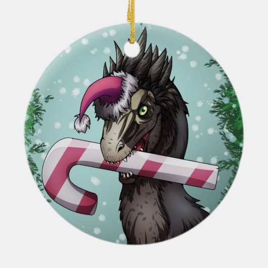 メリークリスマス恐竜 セラミックオーナメント (裏面)