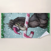 メリークリスマス恐竜 ビーチタオル (正面)