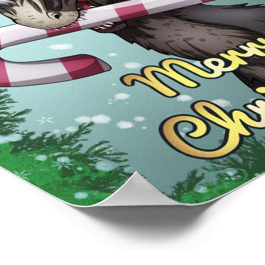 メリークリスマス恐竜 ポスター (角)