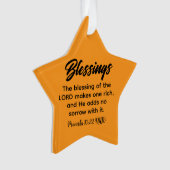 メリークリスマス恵みバイブル聖歌オレンジ星 オーナメント (正面)